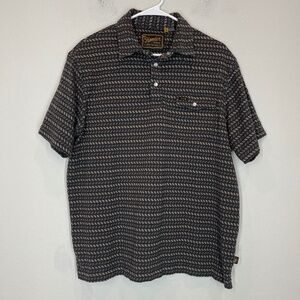 Howler Brothers Ranchero Jacquard Polo Shirt Men's XL Western Pearl Snap
